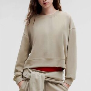 Lululemon Softstreme Perfectly Oversized Cropped Crew Riverstone Women’s